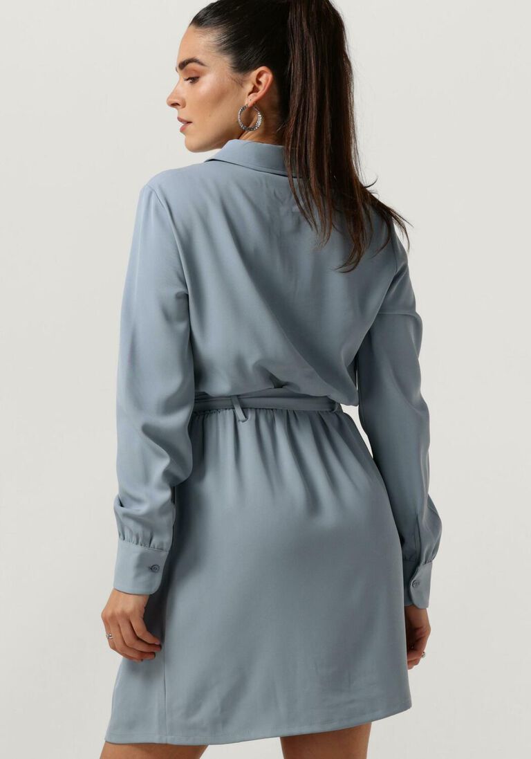 ANOTHER LABEL lichtblauwe another label mini jurk melia dress l/s