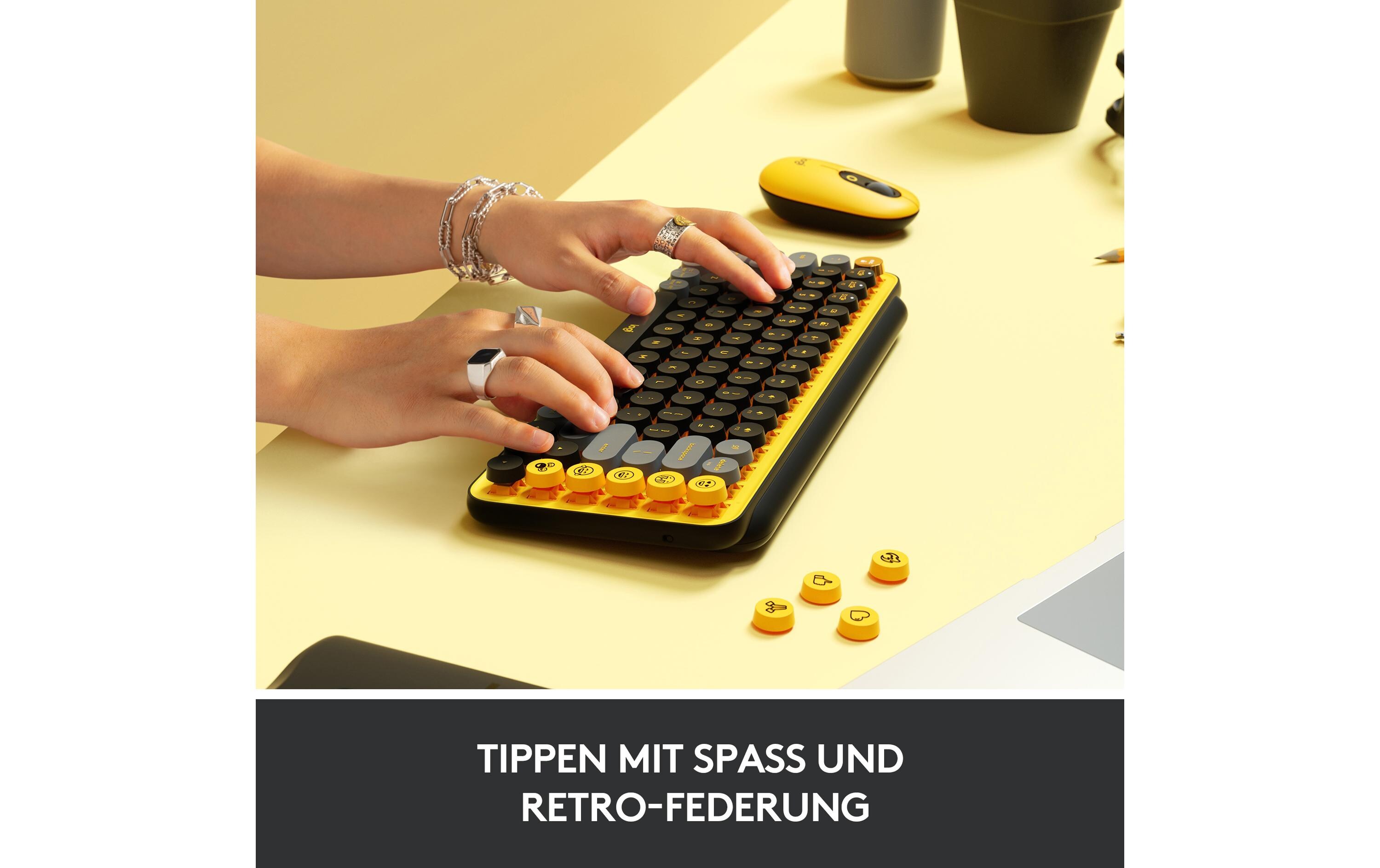 Tastatur POP Keys Blast Yellow<br>Kabellose mechanische Tastatur mit austauschbaren Emoji-Tasten