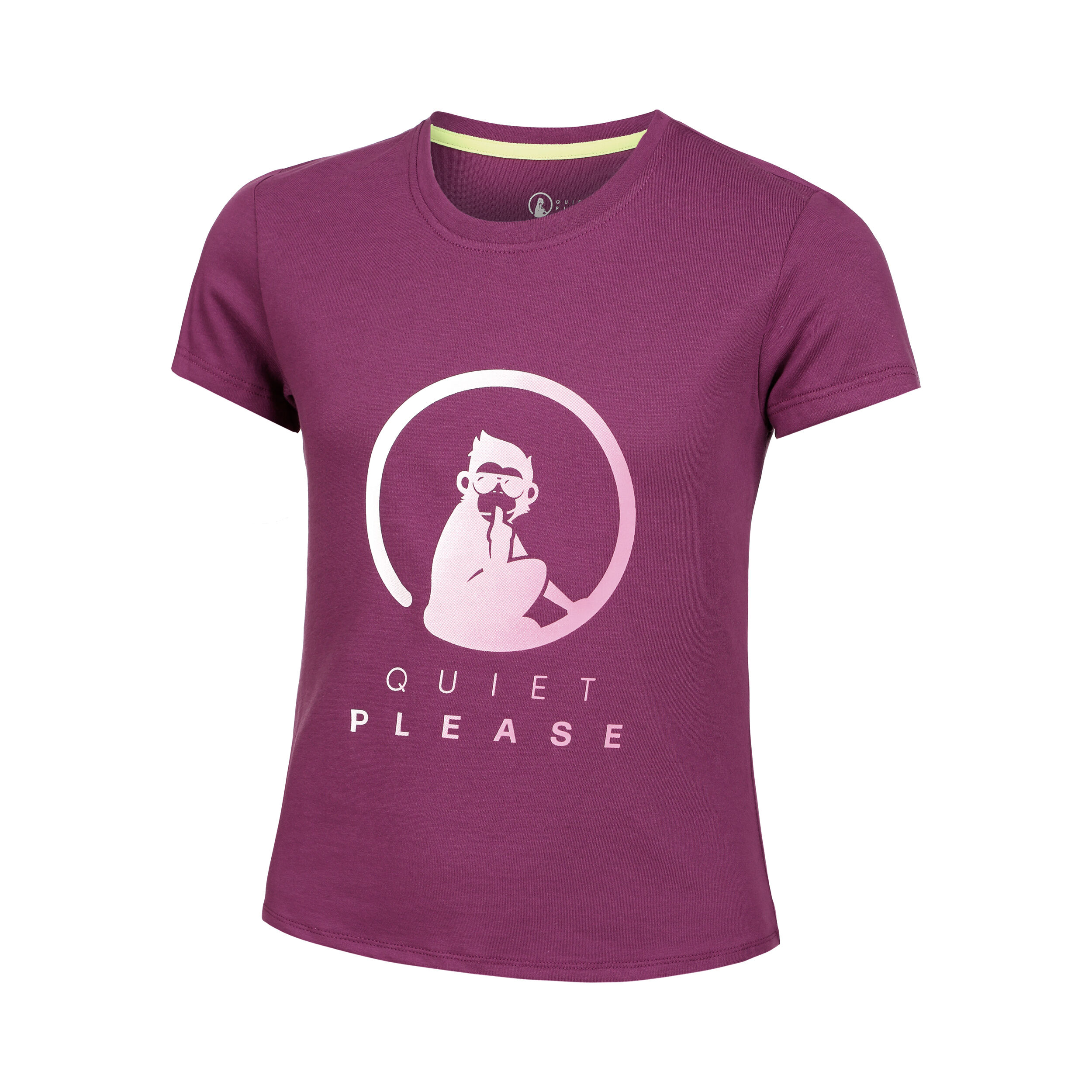 Quiet Please Baseline Logo T-shirt Filles - Berry, Pink