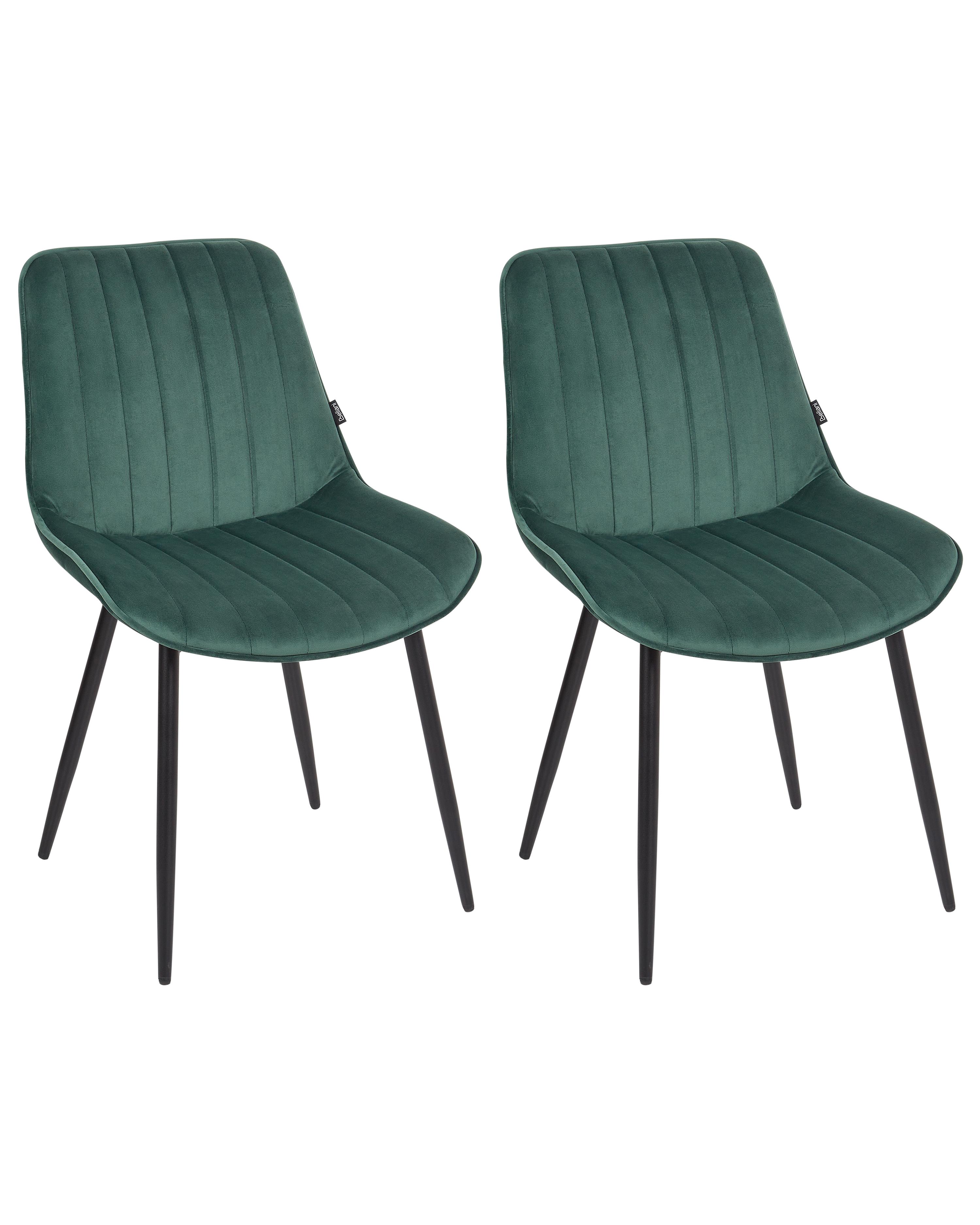 Set van 2 eetkamerstoelen DUBROVNIK Fluweel Smaragdgroen