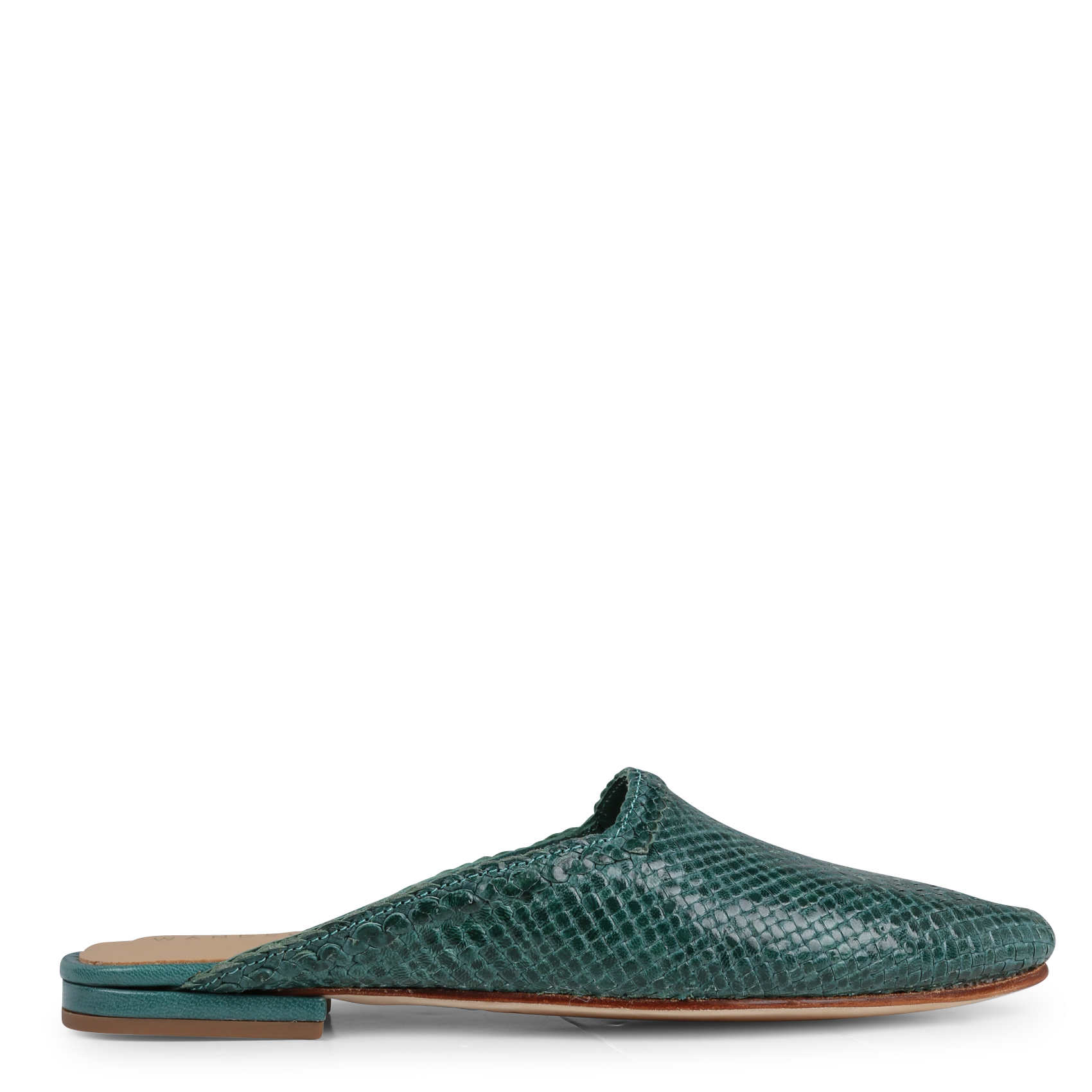 MILANO - Mules à bout pointu en cuir tressé | Vert