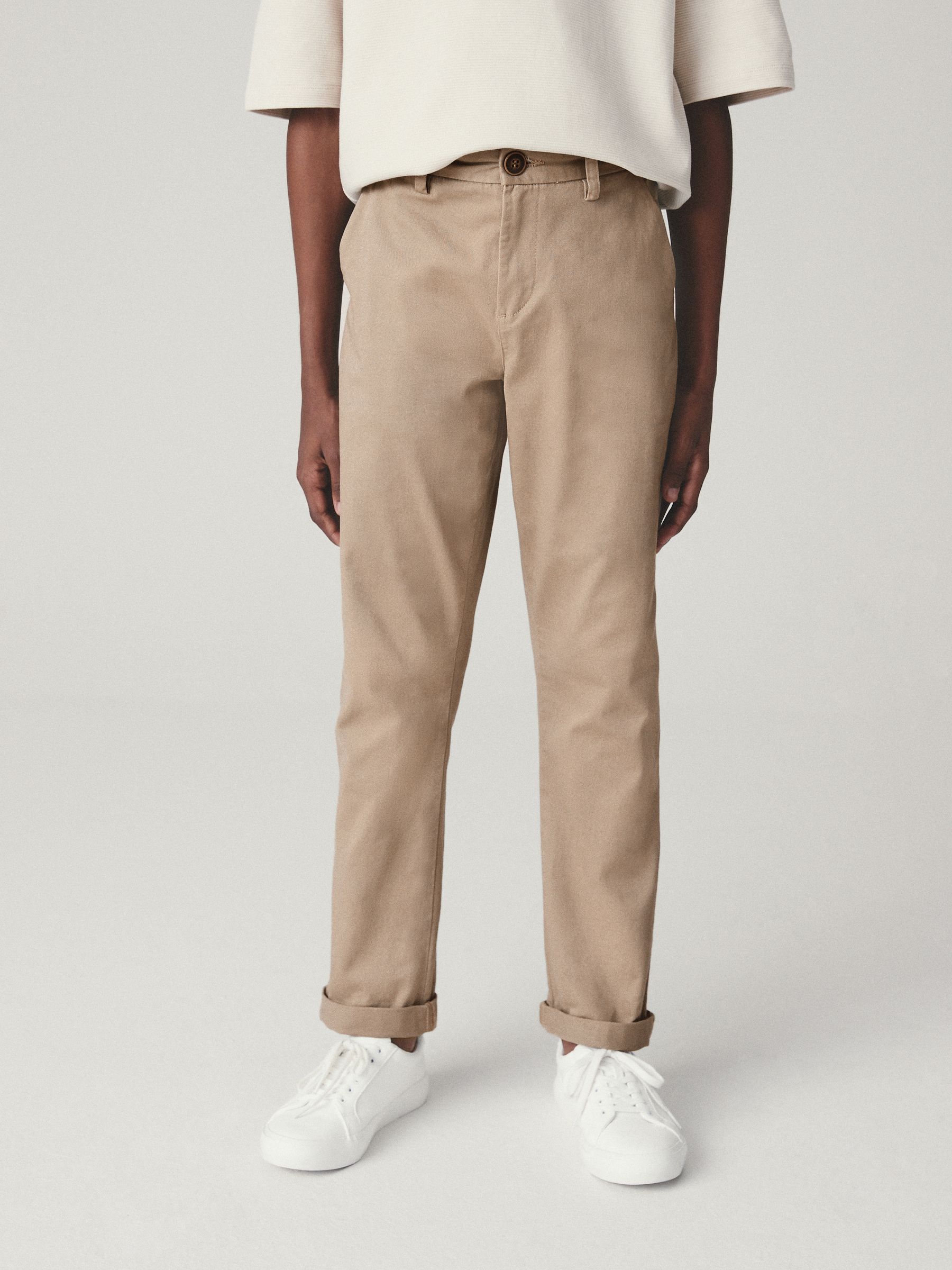 Pastelgeel - Stretchy chino's (3-17jr)