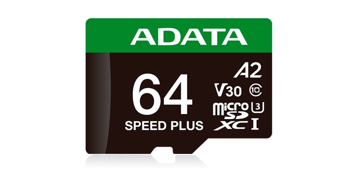 ADATASPEED PLUS microSDXC 64 GB geheugenkaart  (UHS-I U3, Class 10, V30, A2)
