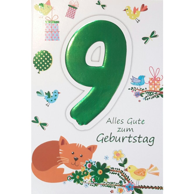 Zahlengeburtstagskarte 9. Geburtstag