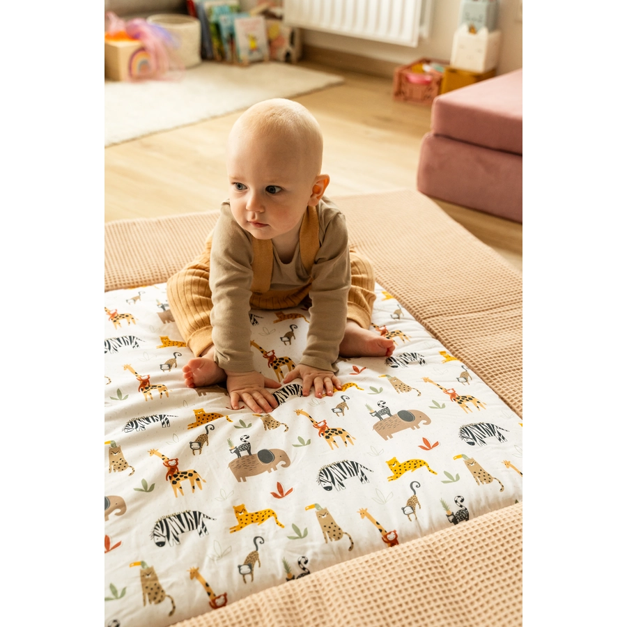 Ullenboom Krabbeldecke Waffelpique Motiv Sand Savanne 120x120 cm