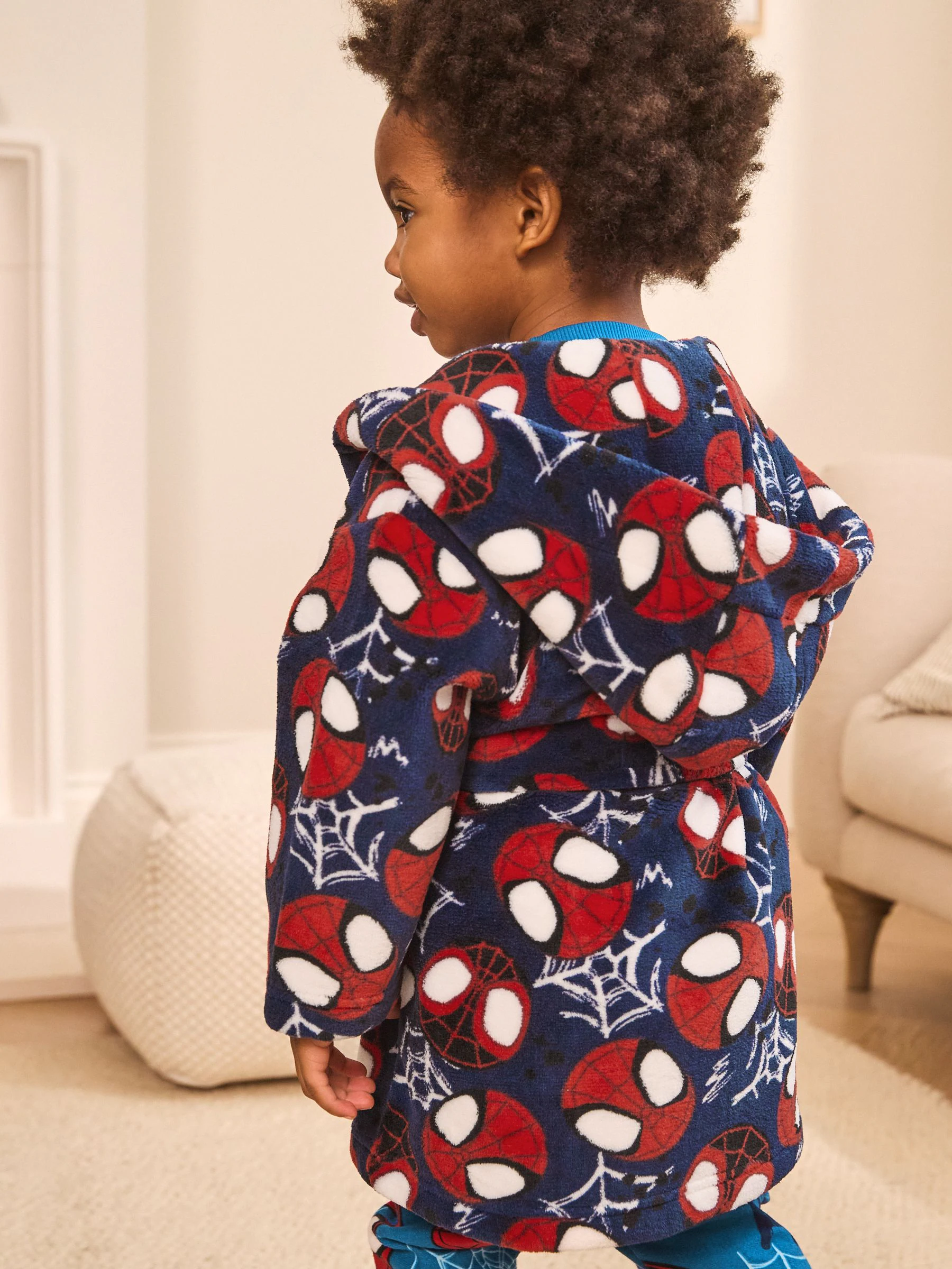 Marineblauw Spider-Man - Fleece-licentie badjas (12mnd -10jr)