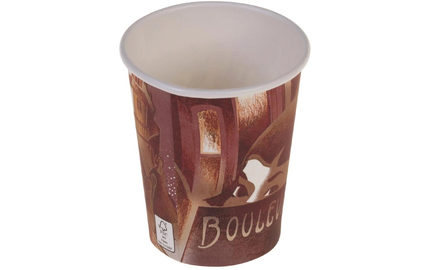 Einweg-Kaffeebecher Boulevard 200 ml, 1000 Stück, Braun<br>Kartonbecher aus FSC-Mix