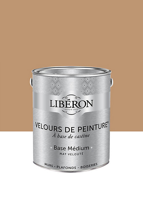 Peinture multisupport murs, plafonds et boiseries Velours de peinture beige ocre de bruoux Libéron 2,5L