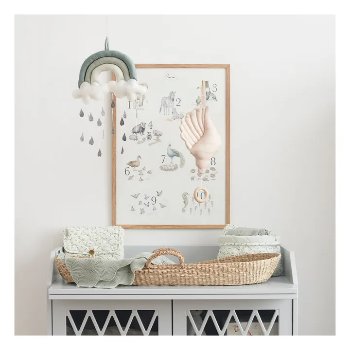 Cam Cam Panier de rangement Green Leaves - Set de 2 | Sauge