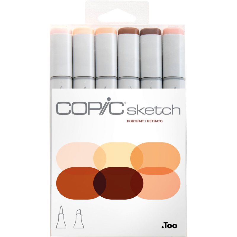 Copic Marker Sketch Set, Porträt, 6 Stück, assortiert