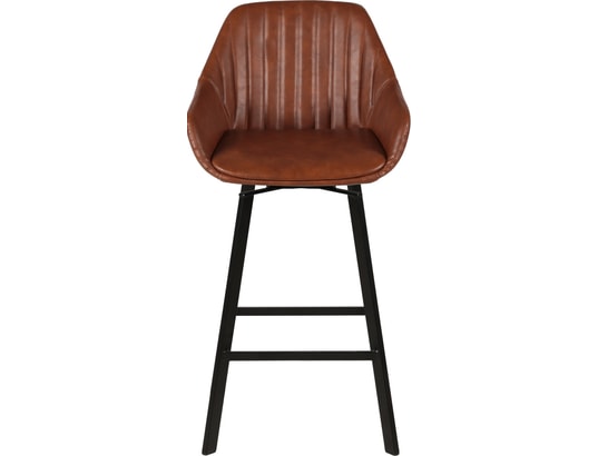 CONCEPT1 - Tabouret de bar Lot de 2 T. Moss marron foncé PU (plan)