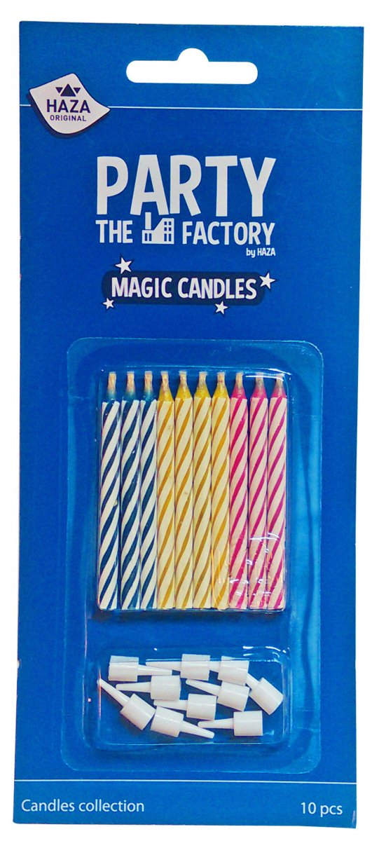 Magic Kaarsjes met Houders 6cm 10st