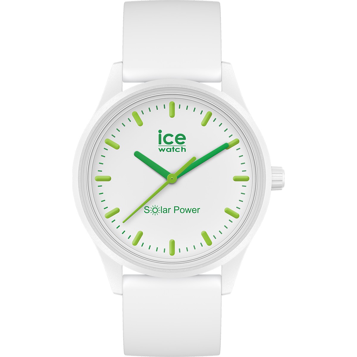 Montre solaire en silicone - ICE Solar Power - Nature - Medium - Blanc et vert