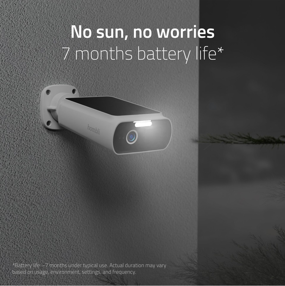 Hombli - Smart Solar Cam 2K, Hvid - Bundle med 2 stk.