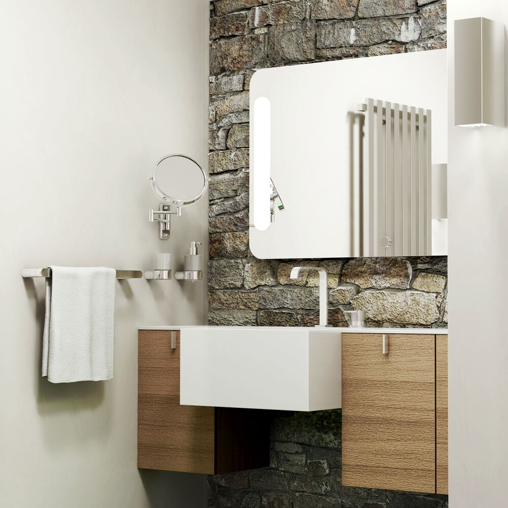 Geesa Mirror scheerspiegel 2-armig 3x vergrotend ø 200 mm chroom