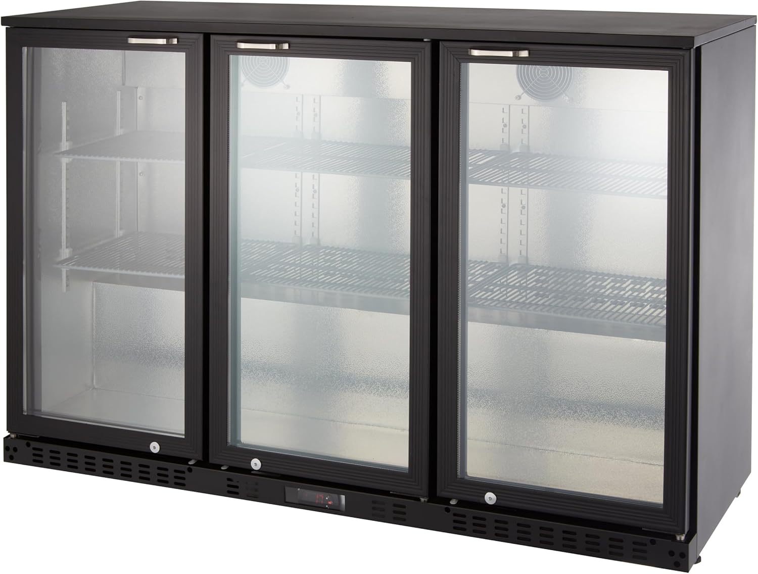 Barkühlschrank ECO 350 mit Klapptüren schwarz, LED Beleuchtung, unterbaubar Gastronomiebedarf