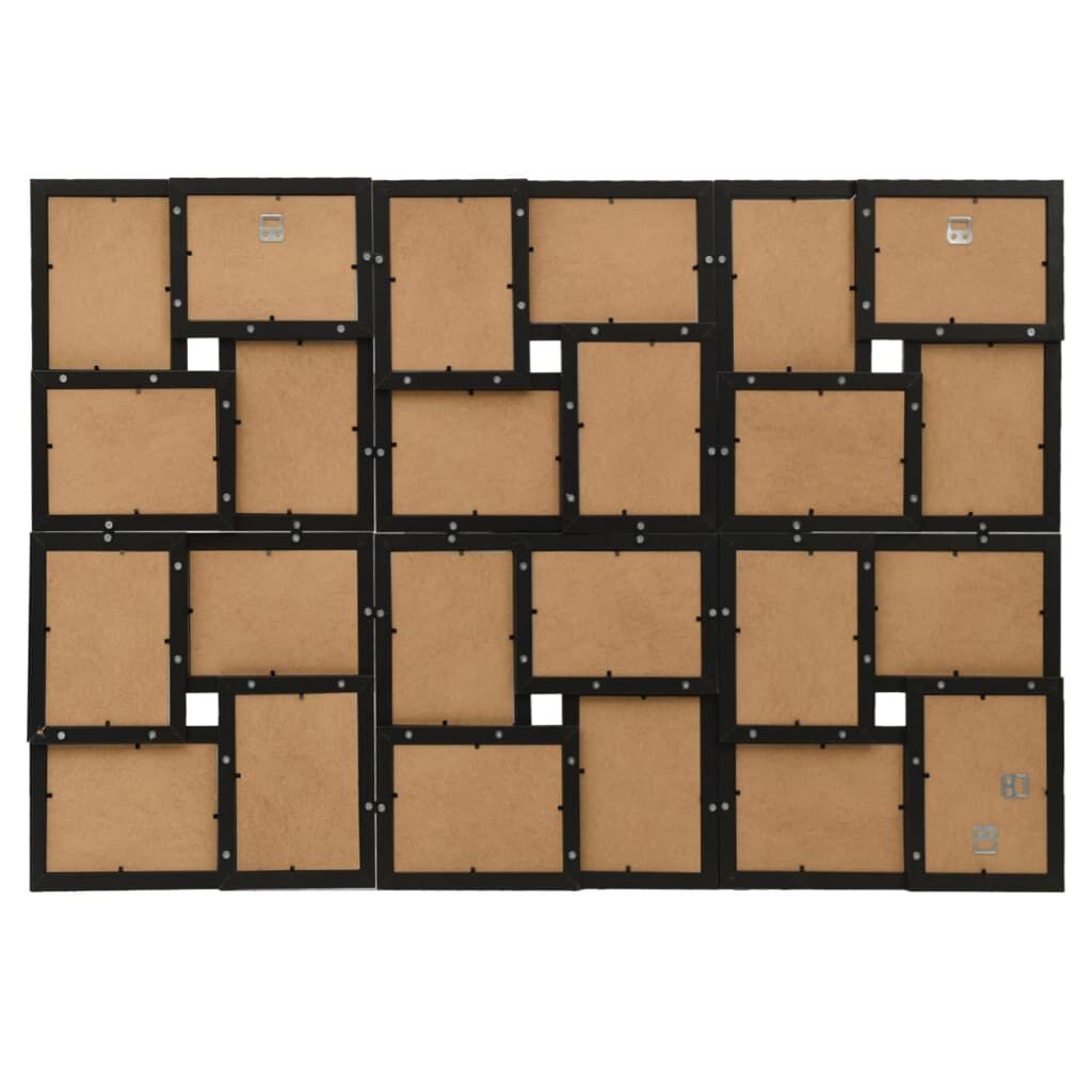 vidaXL Fotolijst voor 24 foto's 10x15 cm, zwart, MDF