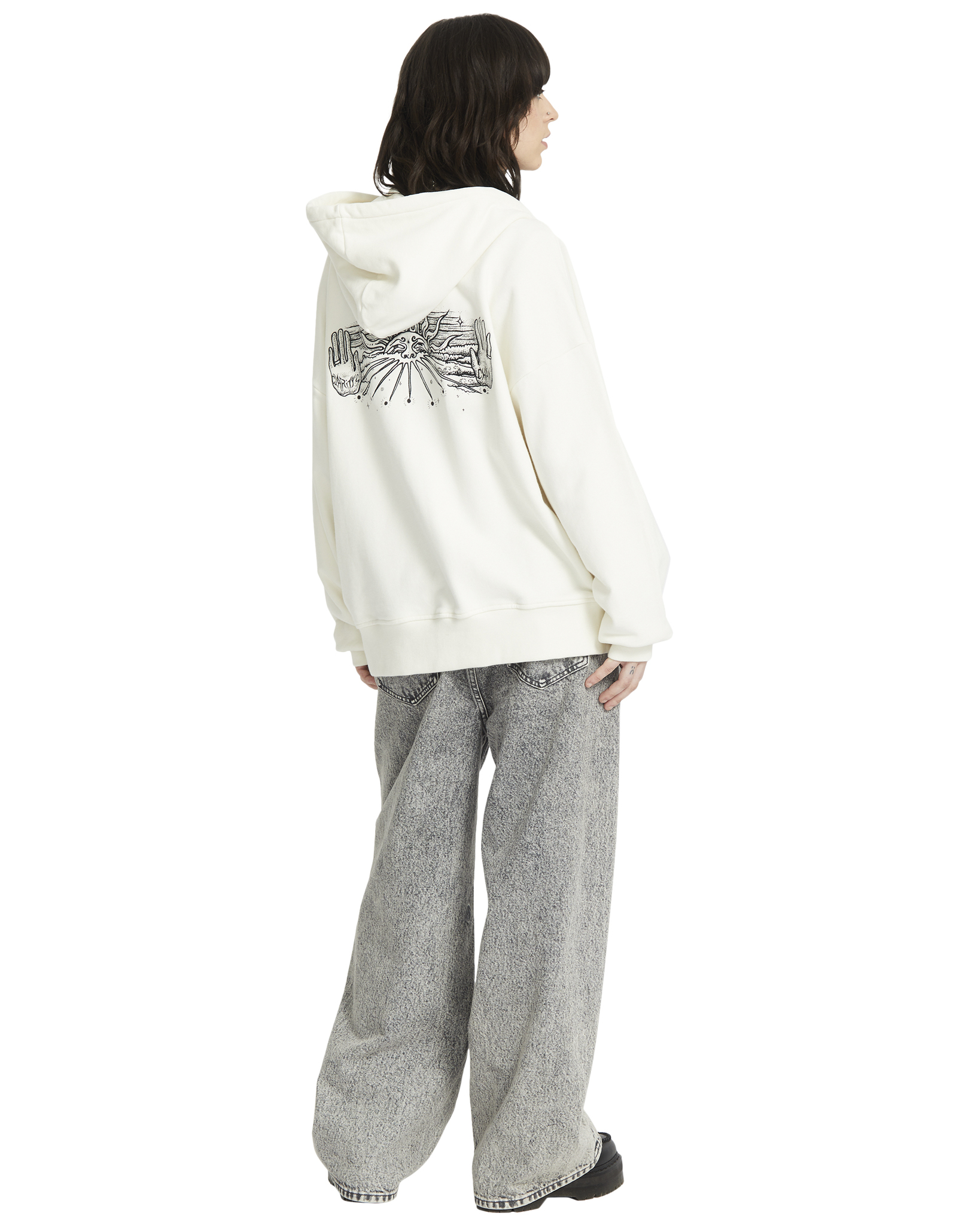 Volcom FA Alix  Zip Fleece Star White