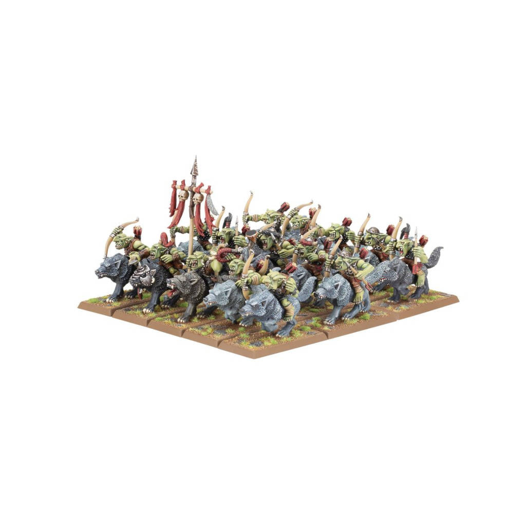 Warhammer : The Old World - Orc & Goblin Tribes - Goblin Wolf Rider Mob
