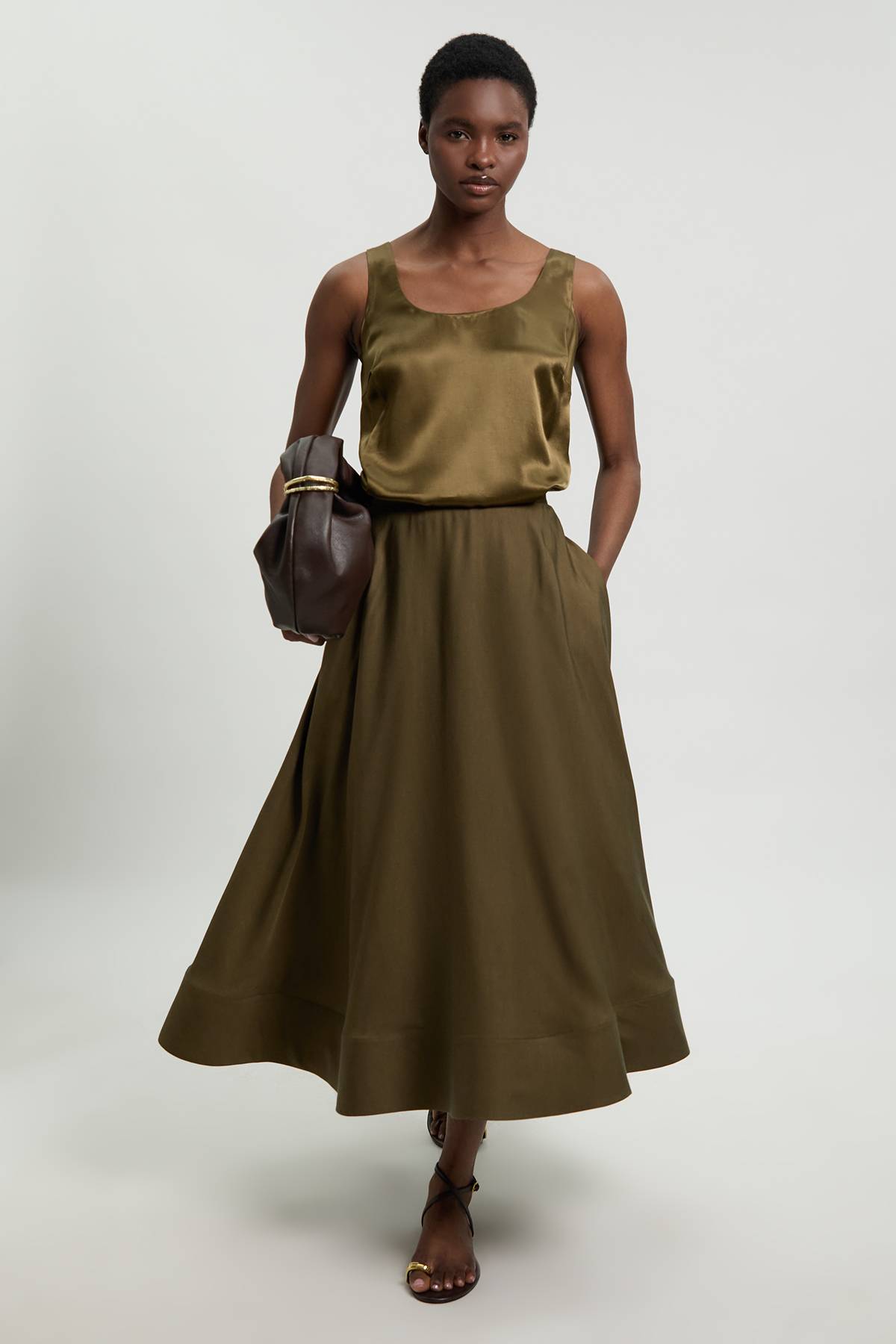 KarenMillen Jupe De Bal Tissée En Viscose Et Lin