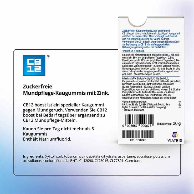 CB12 boost strong mint Kaugummi, 10 St