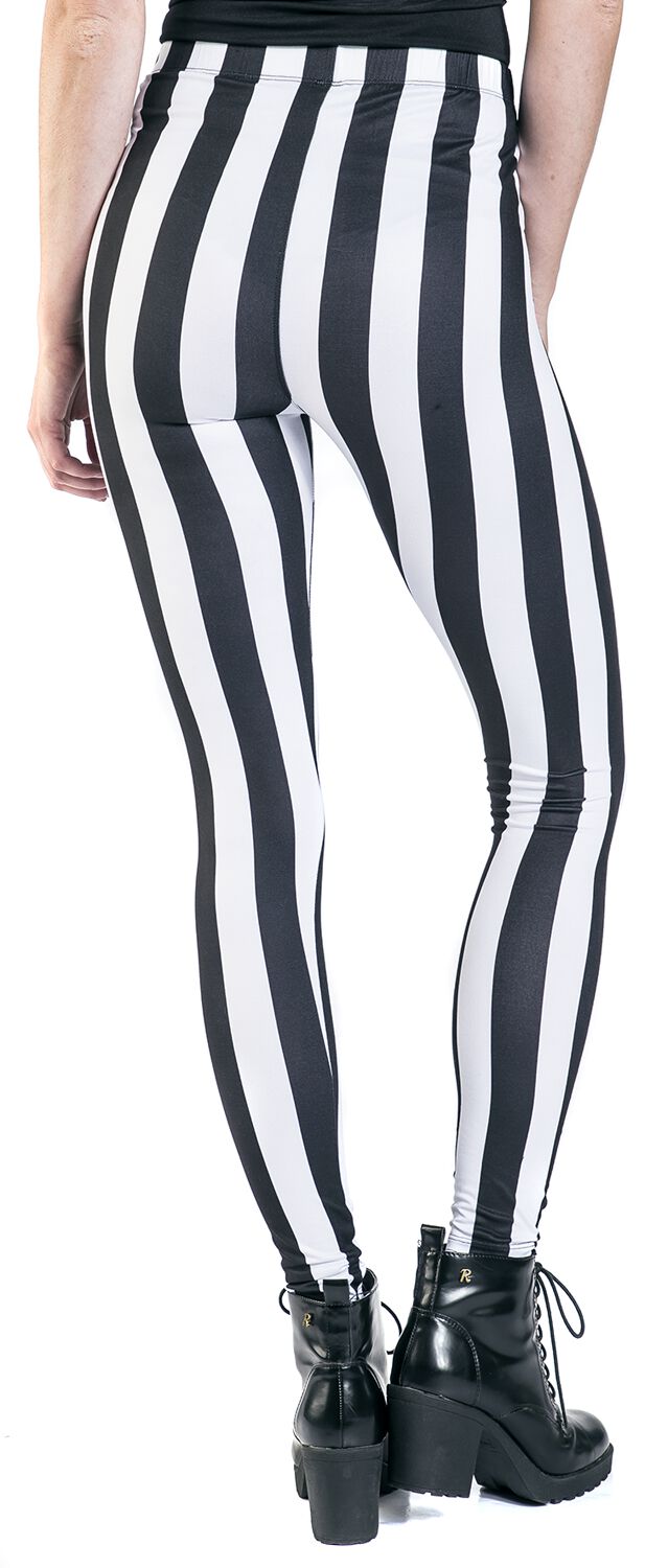 Leggings Rayé Noir/Blanc | Gothicana by EMP Legging