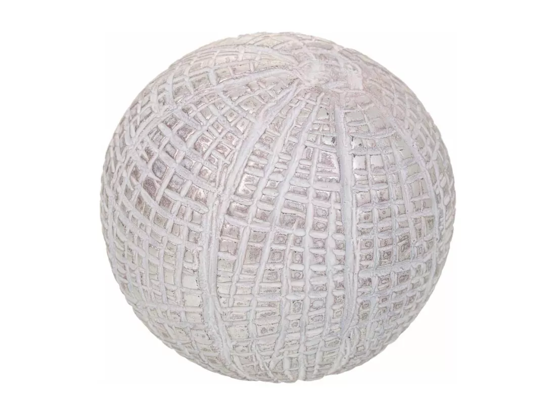 Boule décorative en polyrésine blanche 8x8x8h