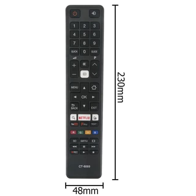 CT-8069 TV Fjernbetjening Erstatning til Toshiba Smart TV