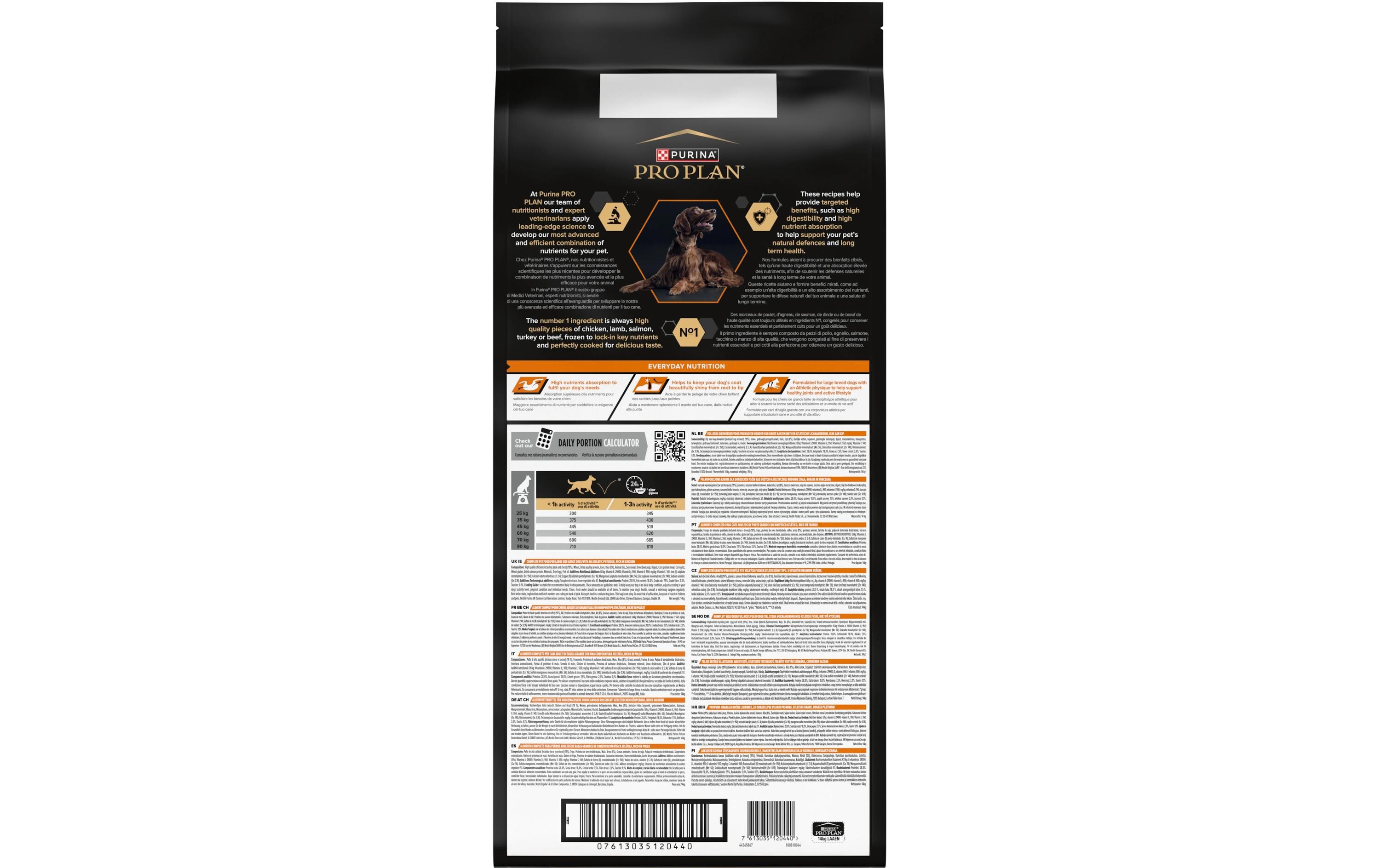 Trockenfutter L Athletic Adult Everyday Nutr. Huhn, 14 kgAlleinfutter mit grosse Hunde