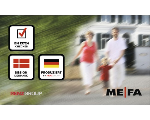 MEFA brievenbus, gepoedercoat staal, BxHxD 430x312x110 mm, Letter 112, beigegrijs RAL 7006, zijdemat, zonder naamplaatje, met klep