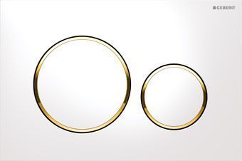 Geberit Sigma 20 drukplaat glans wit met gouden knoprand