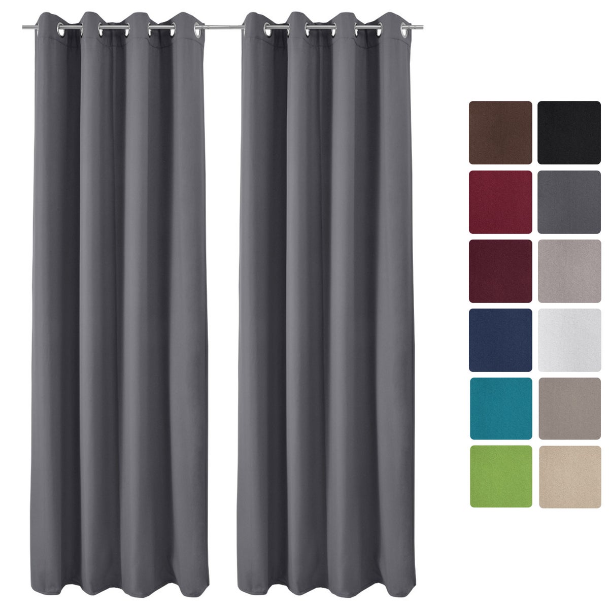 Beautissu Amelie TO Gordijn met Ring 140x245cm Antraciet (set van 2)