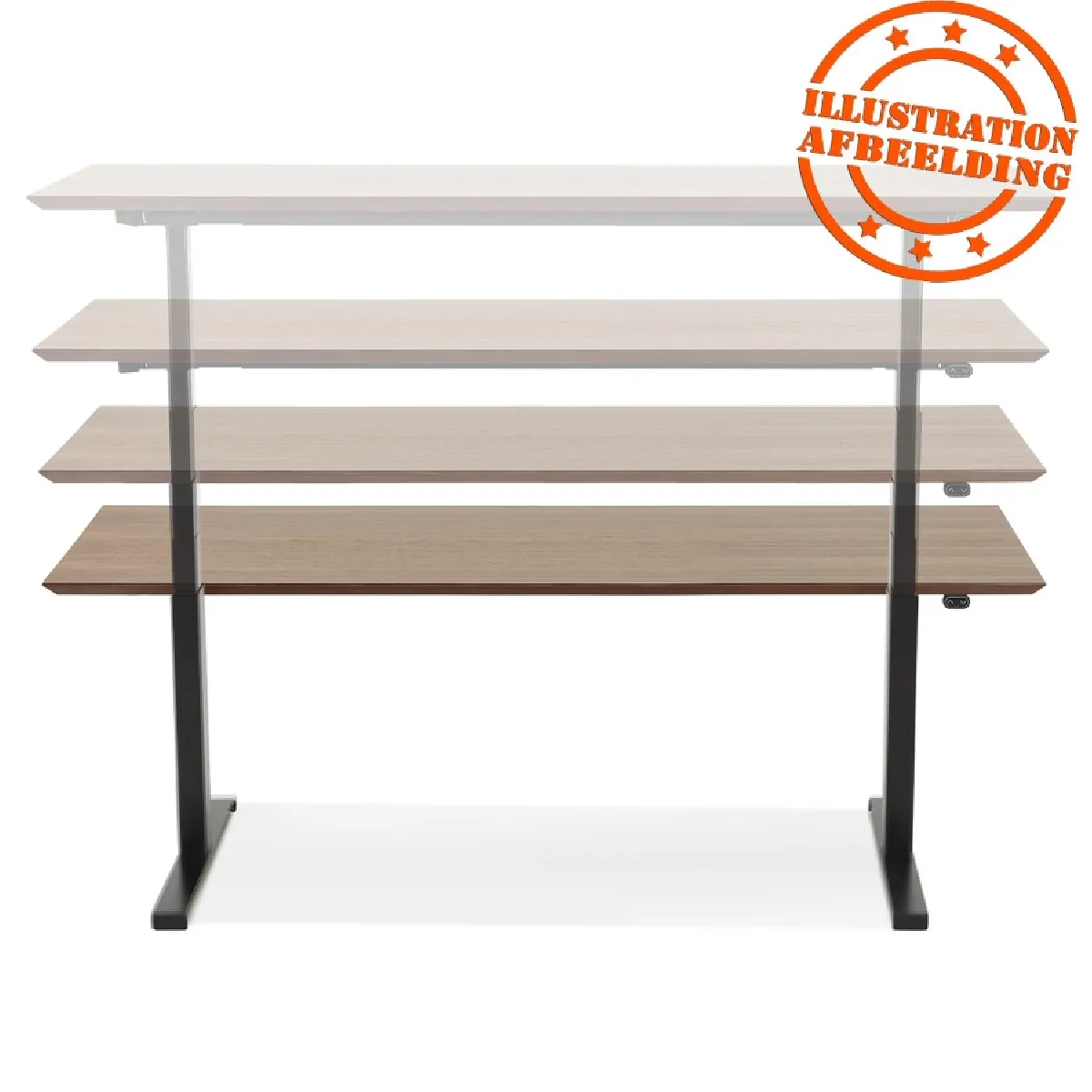 Alterego Bureau BIONIK Assis-Debout - Naturel/Noir