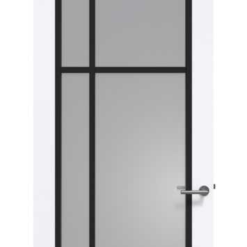 Arne & Bodil binnendeur ABD501 rook glas - extra wit afgelakt - glaslat diep zwart