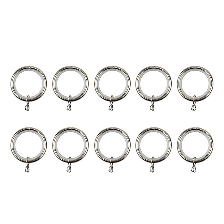 10 anneaux pour barre à rideau Olympe GoodHome ⌀28 mm gris
