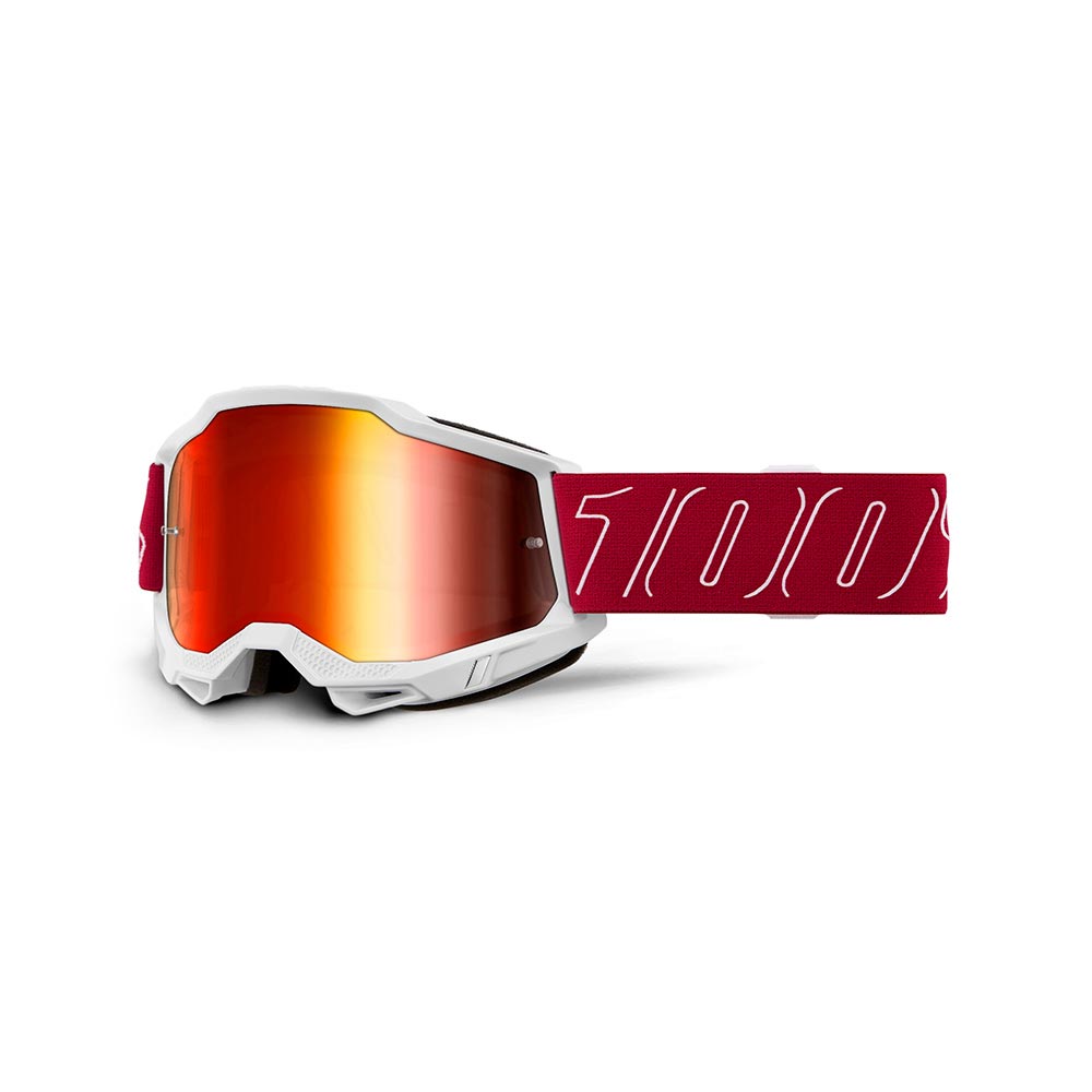 100% - Masque Accuri 2 Redline - Red Mirror Blanc / Rouge