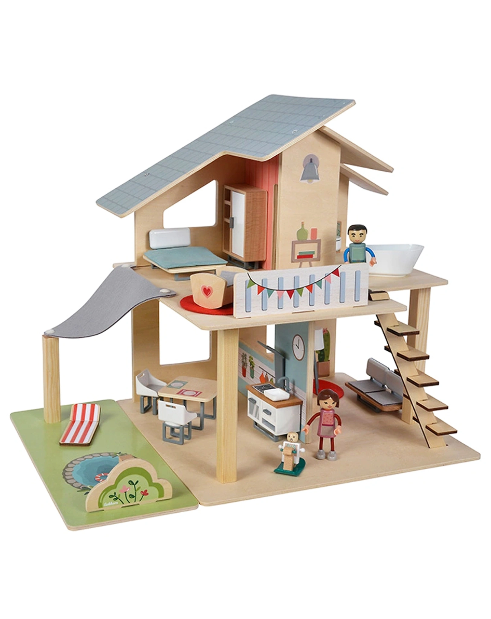 Puppenhaus VILLA VERANDA 25-teilig in bunt