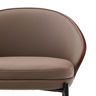 Kave Home Barhocker EAMY Lederlook braun/Metall schwarz