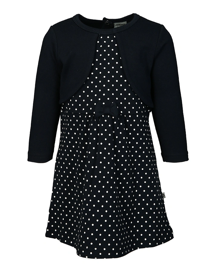 Langarmkleid PÜNKTCHEN & BOLERO in dunkelblau