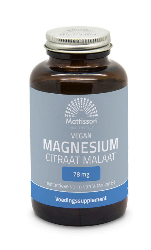 Mattisson Magnesium Citraat Malaat Met Actieve Vorm Vitamine B6 120 Vegacapsules