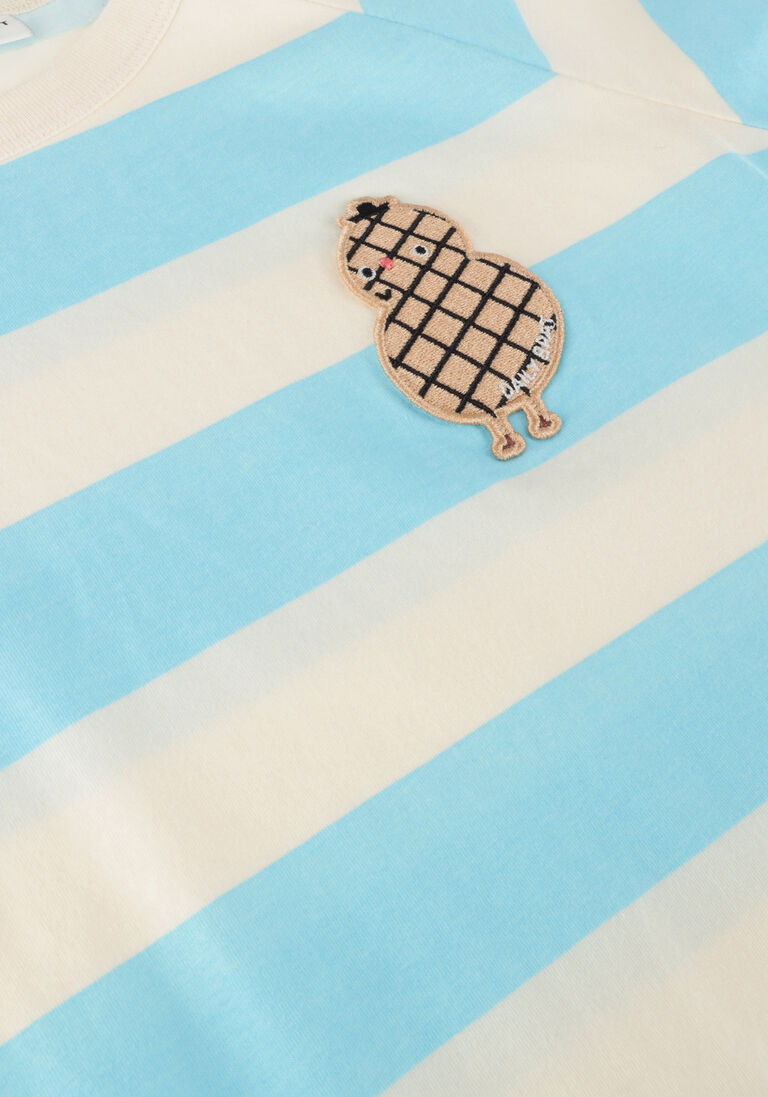 DAILY BRAT blauwe daily brat t-shirt striped t-shirt g