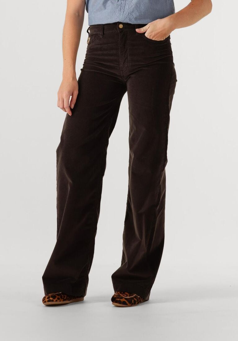 bruine lois jeans wijde broek palazzo