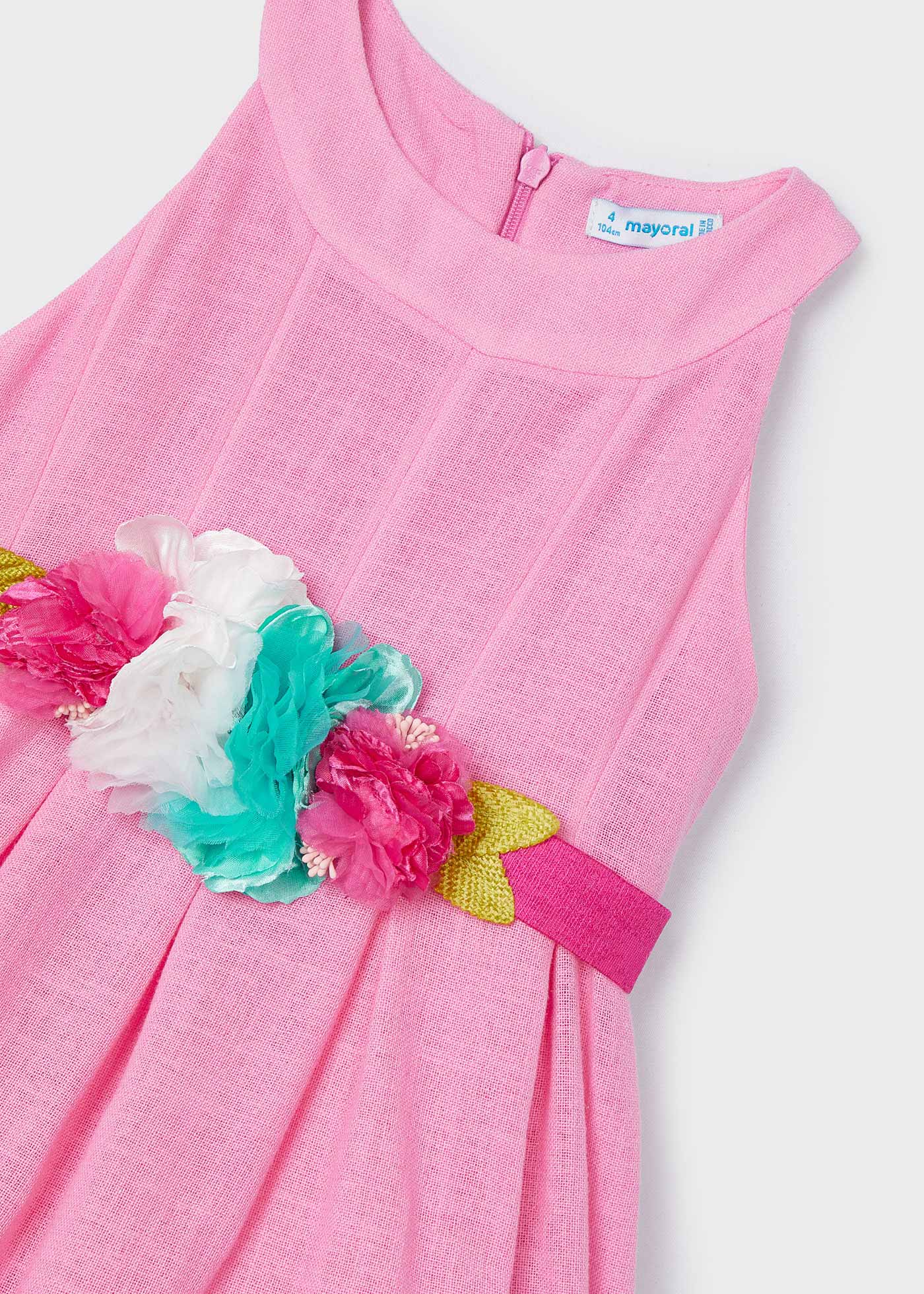 Vestido camélia com cinto floral para meninas