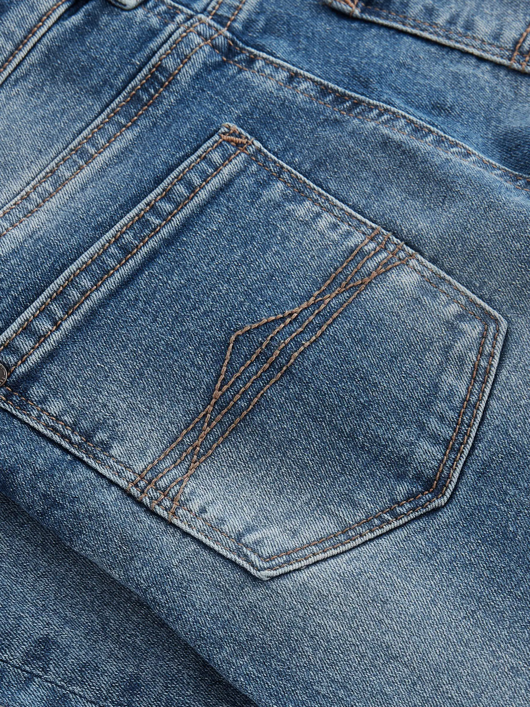 Blauw met zuurwassing - Stretchjeans (3-17jr)