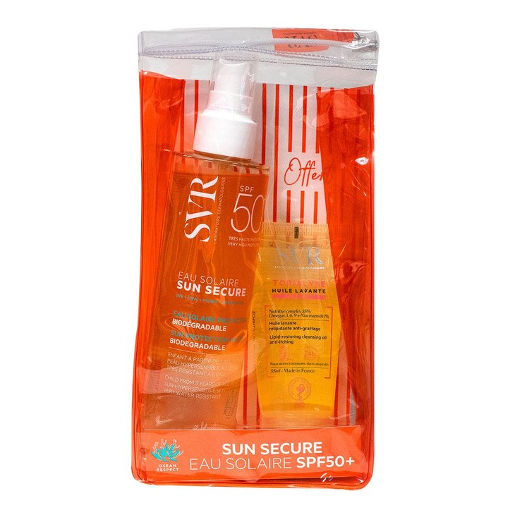Sun Secure trousse eau solaire SPF50+ 200ml et huile lavante 55ml
