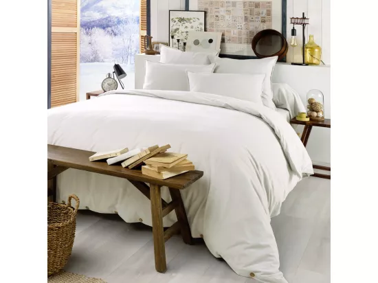 HEDDA - Taie de Traversin 85x185cm Flanelle de Coton Coloris Neige