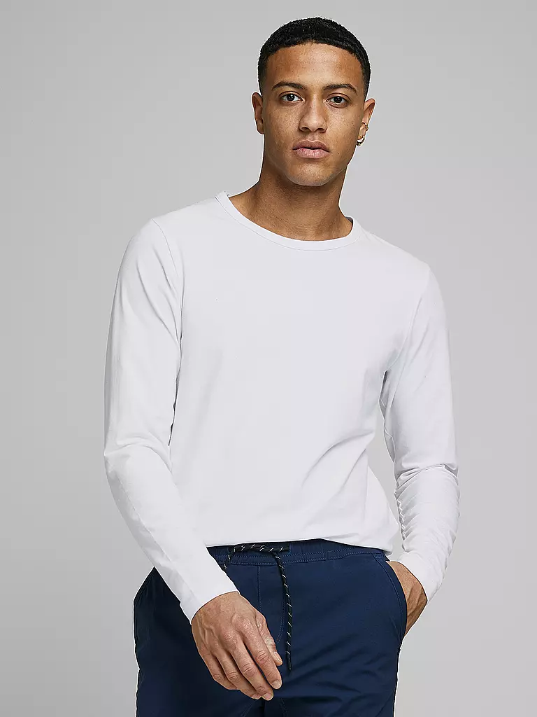 JACK & JONES Basic Langarmshirt weiss