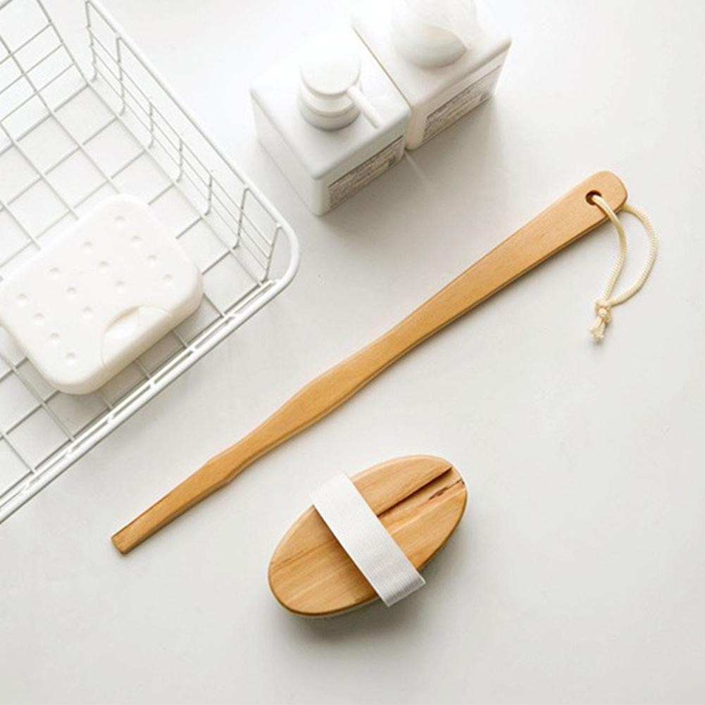 Holz Körperreiniger / Körpermassage Tiefenreinigung Abnehmbare Reinigungsbürste mit Naturborsten - Beige