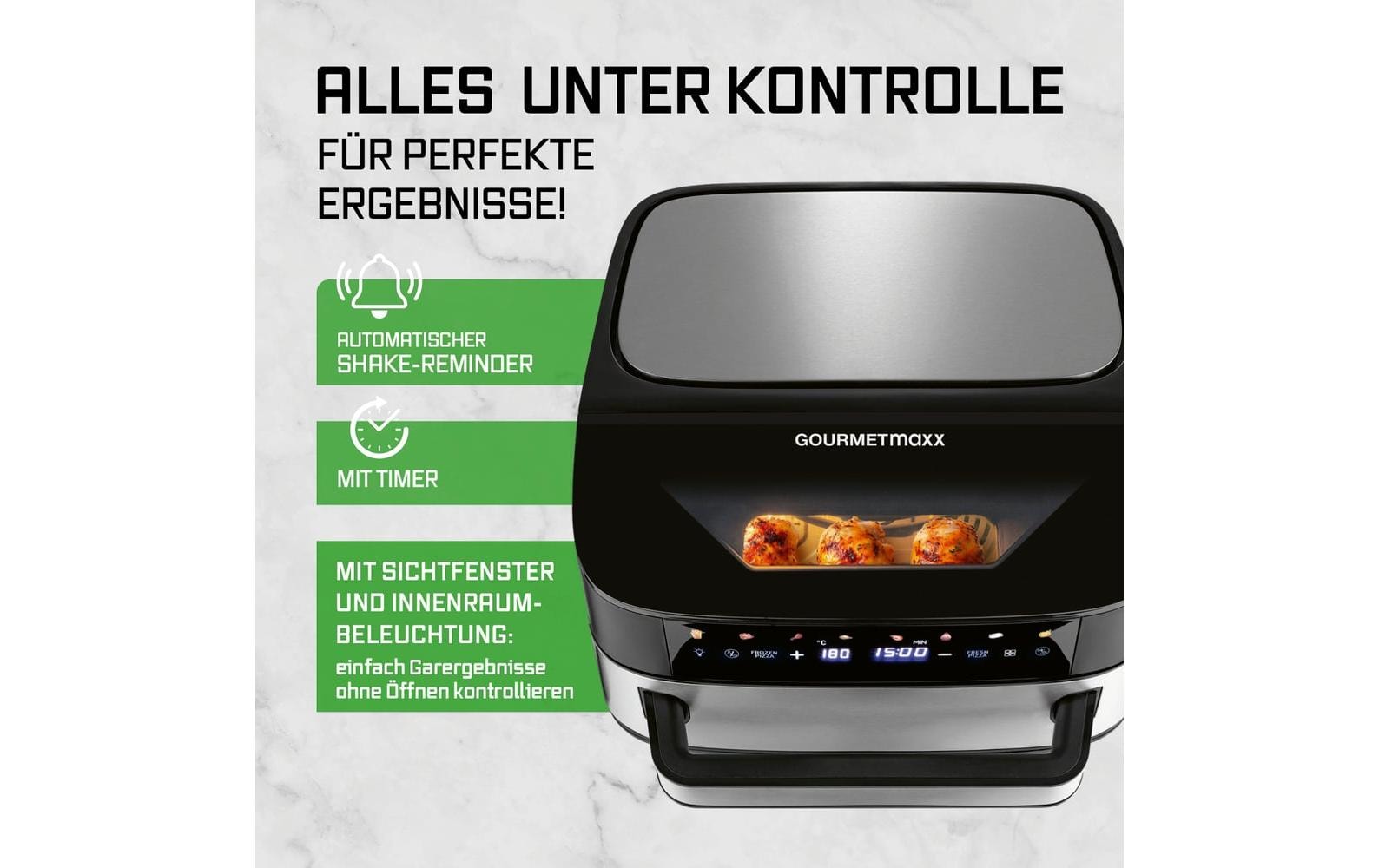 Heissluftfritteuse mit XXL-Garfläche 7 l<br>Heissluftfritteuse für fettarmes Garen