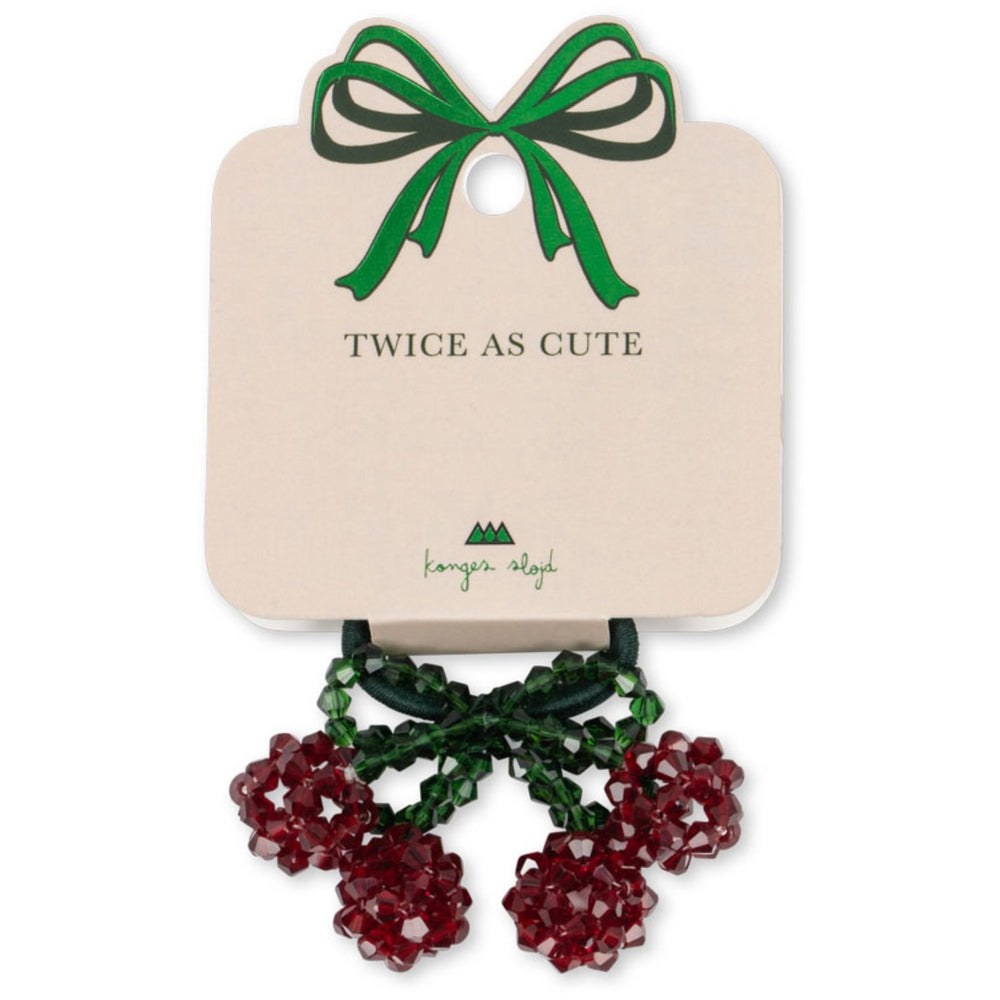 Køb Konges Sløjd Red/Glitter 2 Pak Cherry Hårelastikker